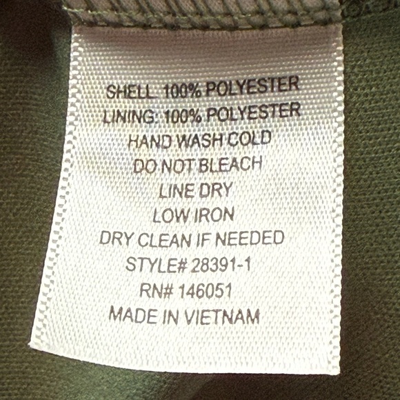 Monteau Olive Ruffle Flutter Blouse Sz M - Picture 7 of 8